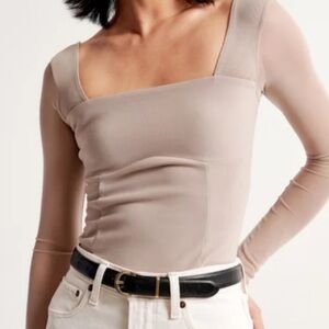 Abercrombie and Fitch Sheer Long Sleeve Bodysuit